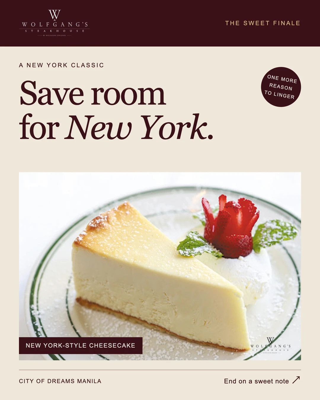 Save room for New York